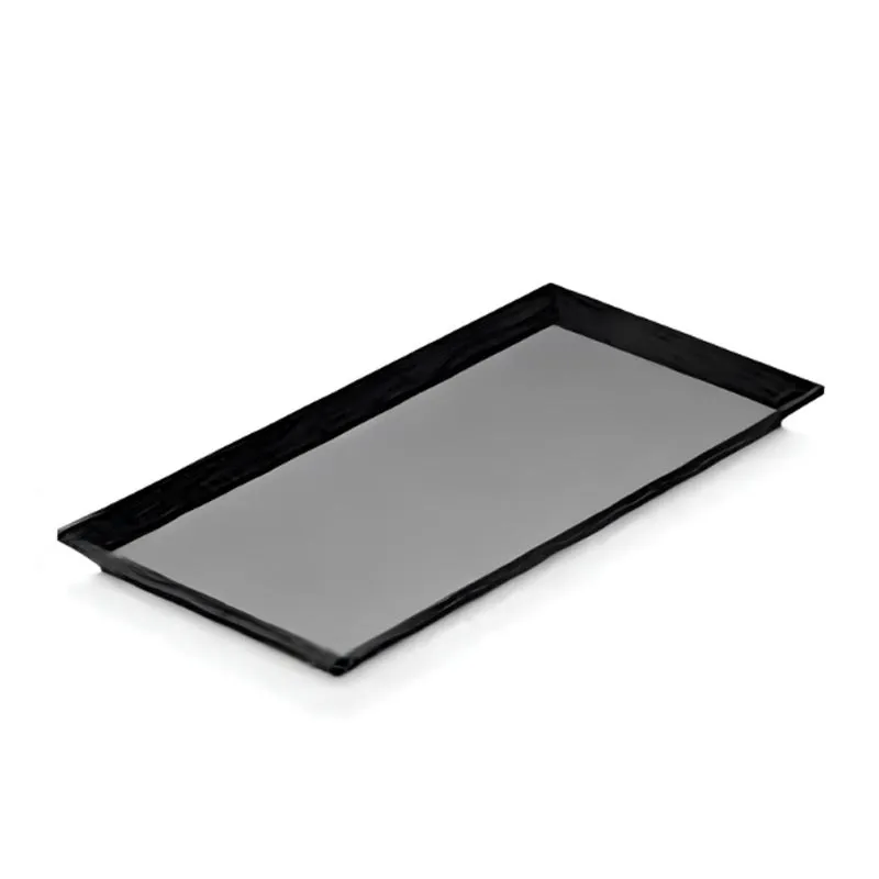 Biradlı BRD-103314 Melamin Açık Büfe Sunum Tepsisi, 35x17x2 cm, Siyah