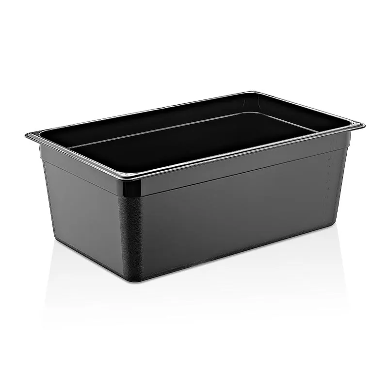 GastroPlast GN1/1-200 mm Polipropilen Gastronorm Küvet, Siyah