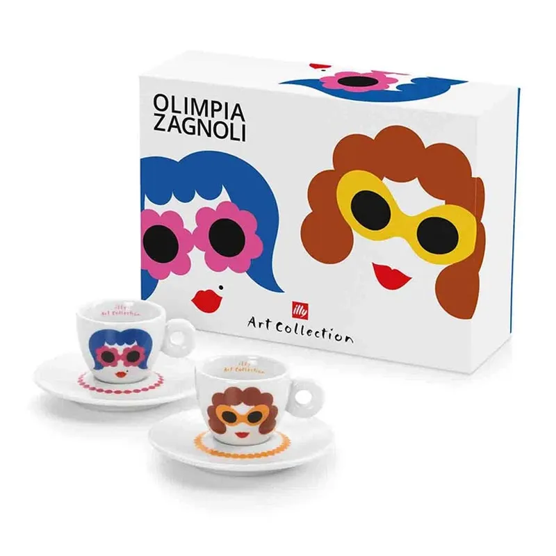 illy Art Collection 2019 Olimpia Zagnoli Cappuccino 2’li Fincan Takımı, 170 cc