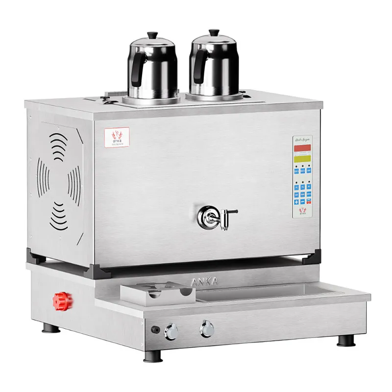 Anka Pro Plus Otomatik 2 Demlikli Çay Kazanı, 20 L, Elektrikli+Gazlı, Inox