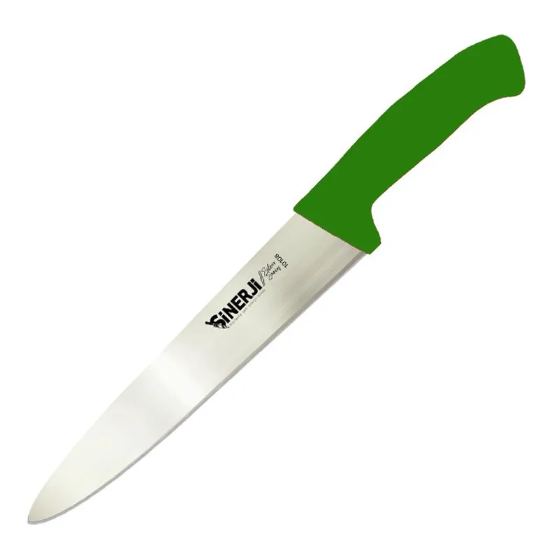 Sinerji Silver Plastik Saplı Dilimleme Bıçağı, 20 cm, Yeşil