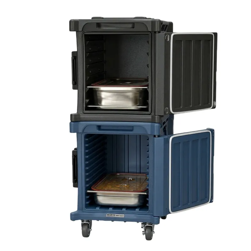 Tribeca TCB-600NMIXDUO Önden Yüklemeli Tekerlekli Çiftli Thermobox, 95x134x127 cm, Mavi Siyah