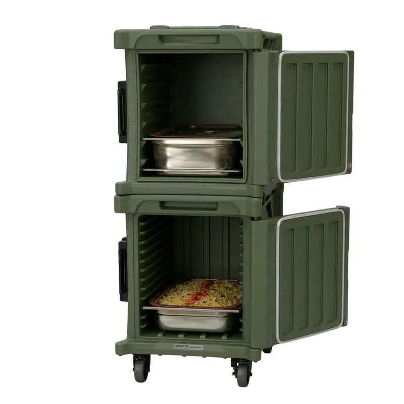 Tribeca TCB-600NMIXDUO Önden Yüklemeli Tekerlekli Çiftli Thermobox, 95x134x127 cm, Yeşil