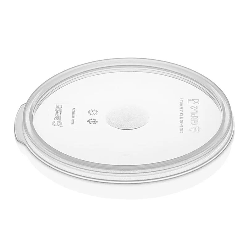 GastroPlast GRPPL-6 Yuvarlak Saklama Kabı Kapağı, GRPP-6/8 Uyumlu, Şeffaf
