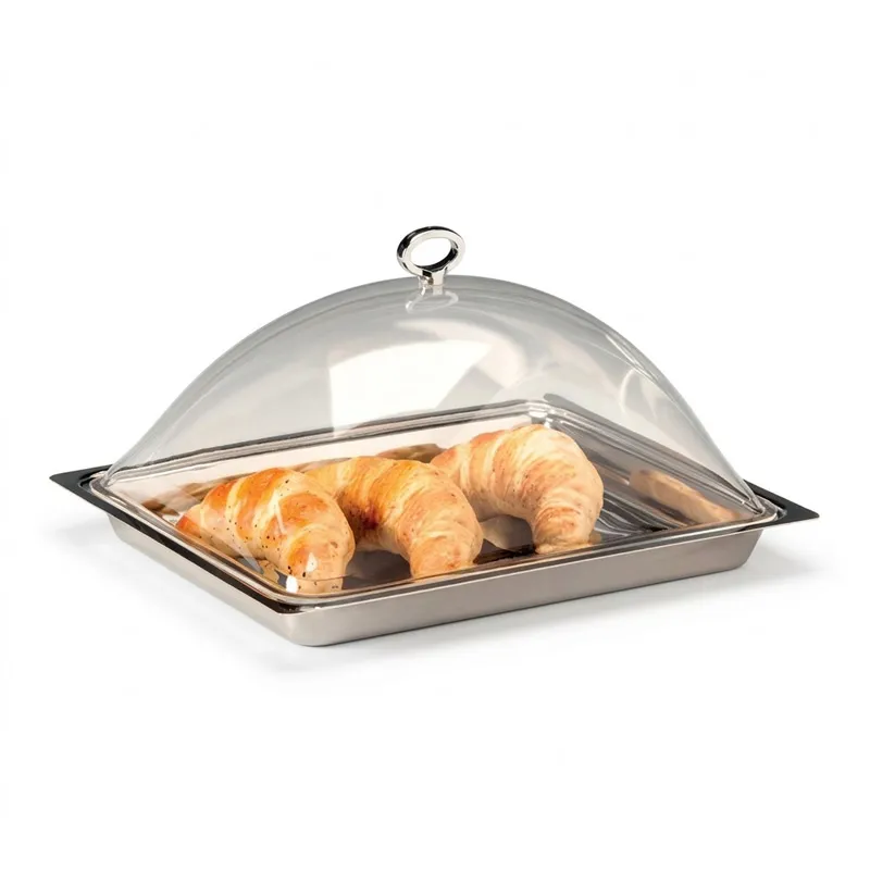 Zicco ZCP-715 Akrilik Kapaklı Çelik Tepsili Muhafaza Kabı, GN 1/2, 30x36 cm