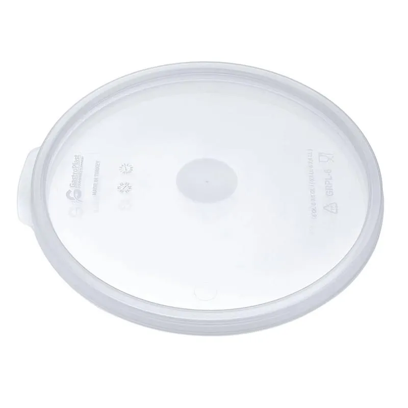 GastroPlast GRPL-12 Polipropilen Yuvarlak Saklama Kabı Kapağı, Şeffaf