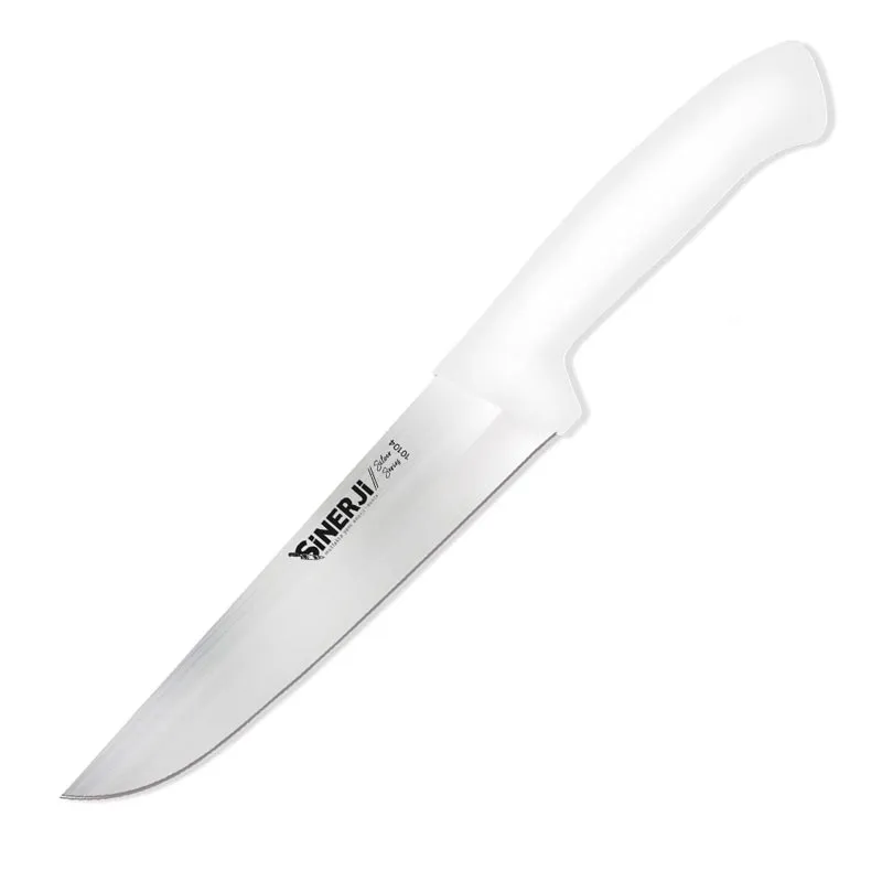 Sinerji Silver No 4 Plastik Saplı Kasap Bıçağı, 21 cm, Beyaz