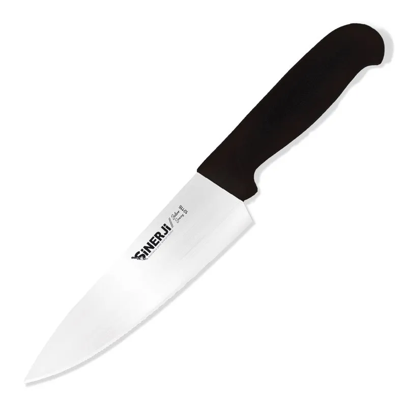 Sinerji Silver No 1 Plastik Saplı Şef Bıçağı, 18 cm, Siyah
